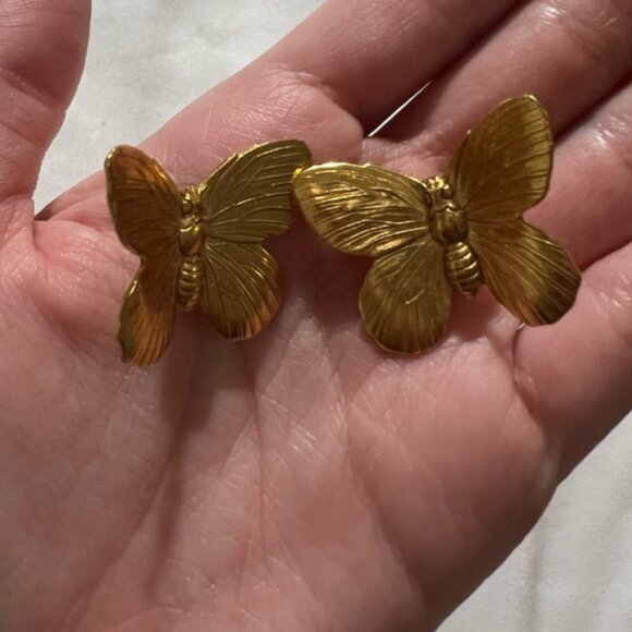 Jennifer Behr Pippa 24K Gold-Plated Butterfly Stud Earrings - Picture 2 of 3
